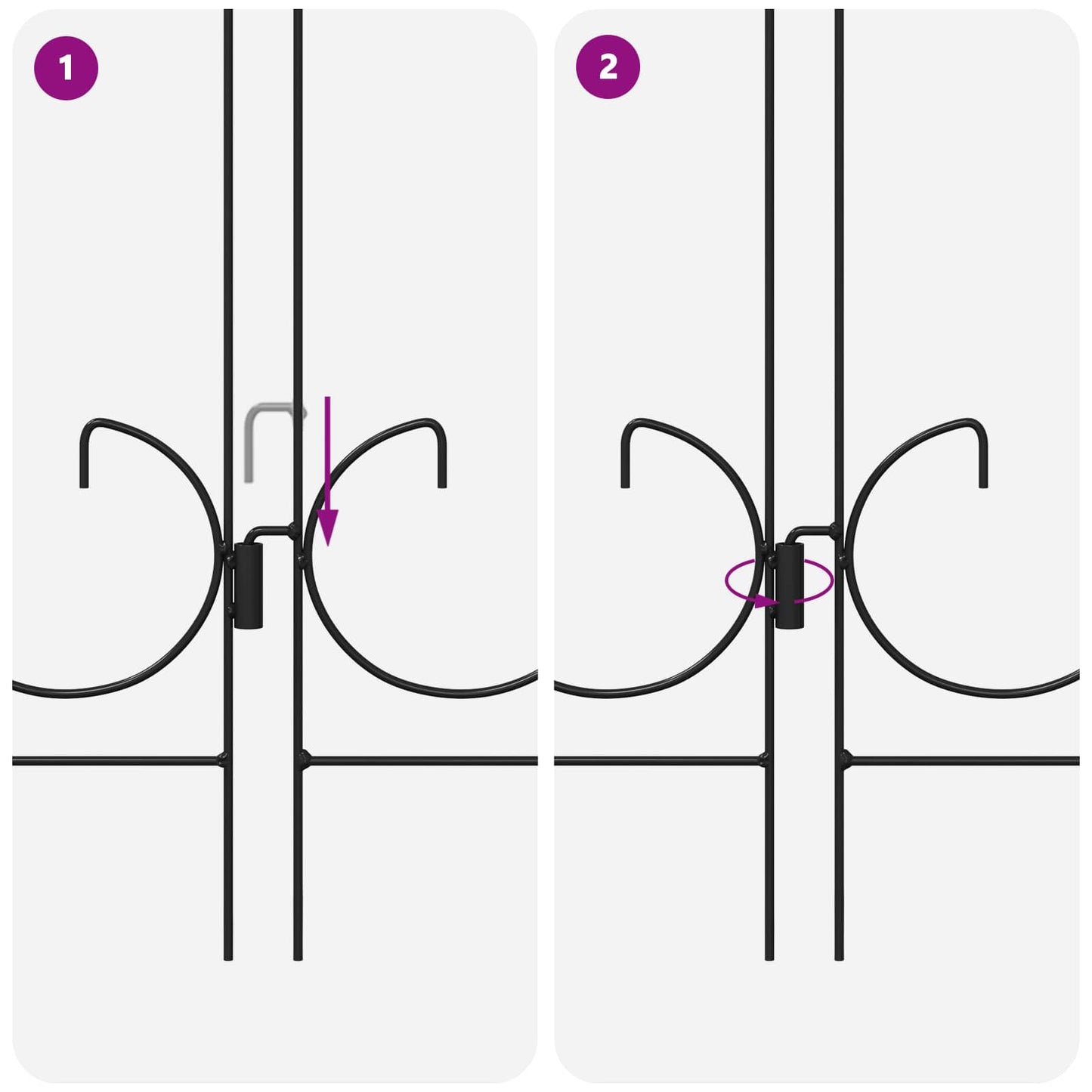 Gartenzaun Spalier Schwarz 305,5 x 55,5 x 0,3 cm