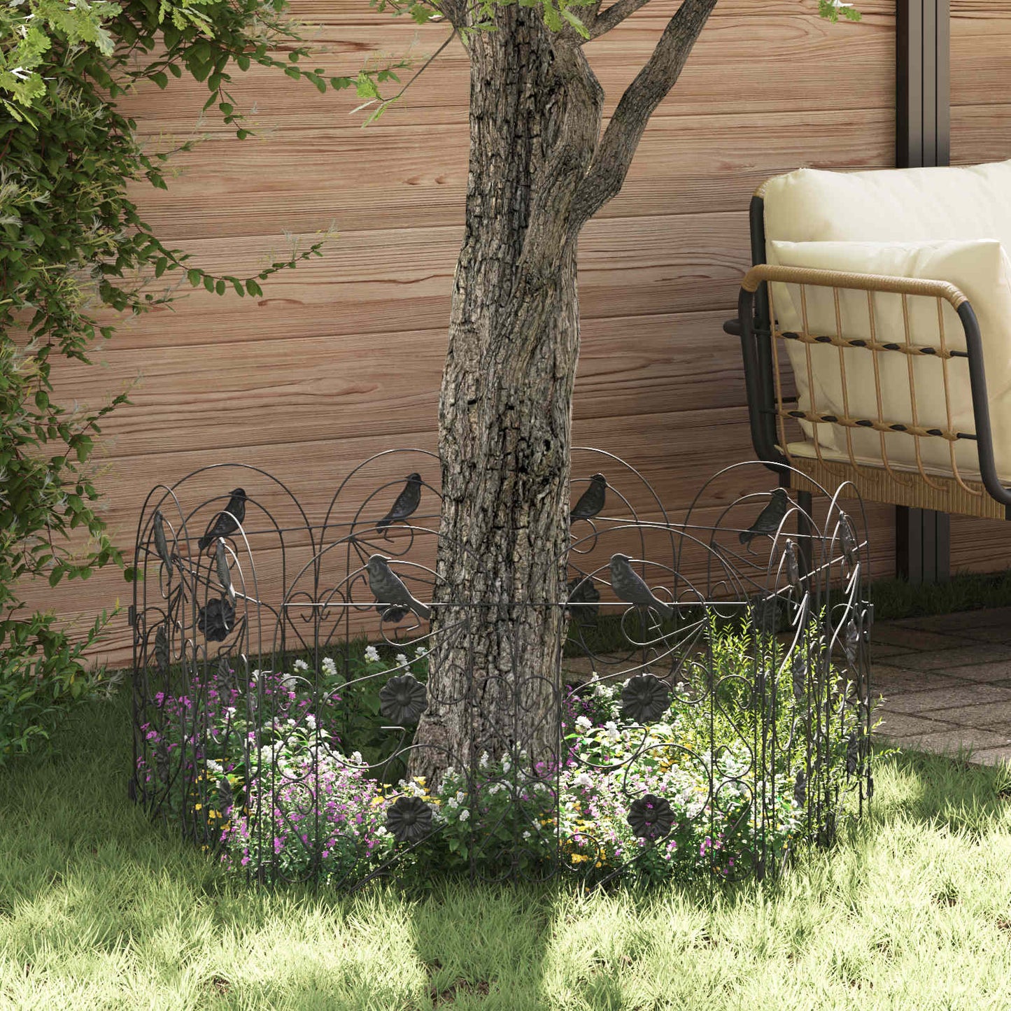 Gartenzaun Spalier Schwarz 308,5 x 54,5 x 0,3 cm