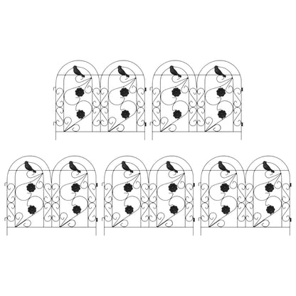 Gartenzaun Spalier Schwarz 308,5 x 54,5 x 0,3 cm