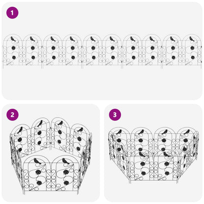 Gartenzaun Spalier Schwarz 308,5 x 54,5 x 0,3 cm