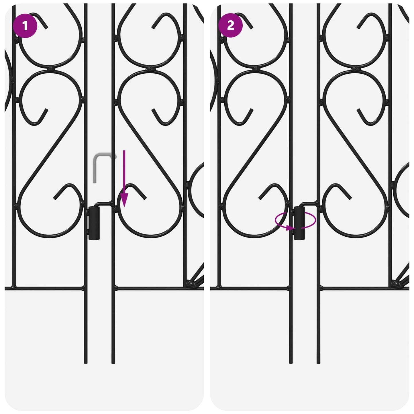 Gartenzaun Spalier Schwarz 308,5 x 54,5 x 0,3 cm