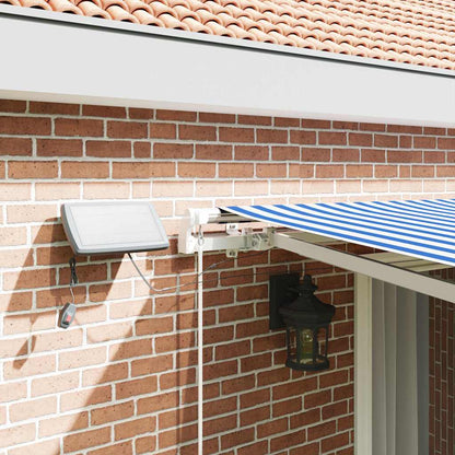 Einziehbare Markise Blau und Weiß 500 x 300 cm