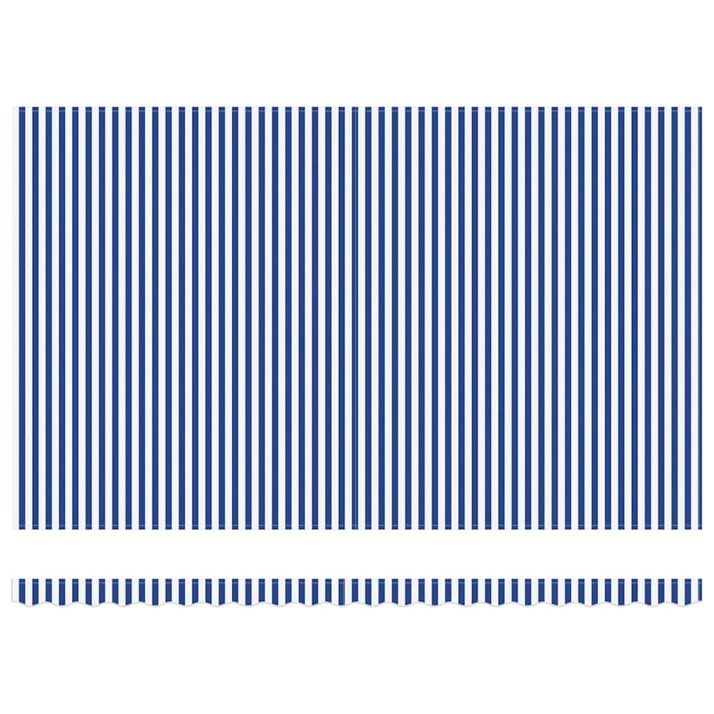 Einziehbare Markise Blau und Weiß 450 x 300 cm