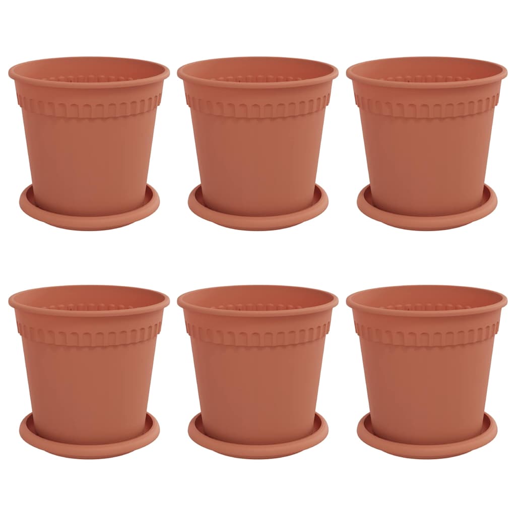Blumentöpfe 6 pcs Ziegelrot Ø 17 x 14 cm Kunststoff