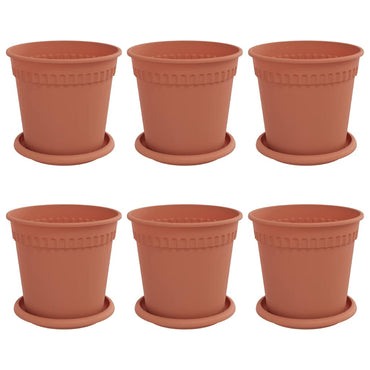 vidaXL Blumentöpfe 6 pcs Ziegelrot Ø 17 x 14 cm Kunststoff