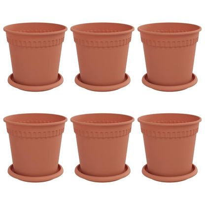 Blumentöpfe 6 pcs Ziegelrot Ø 17 x 14 cm Kunststoff