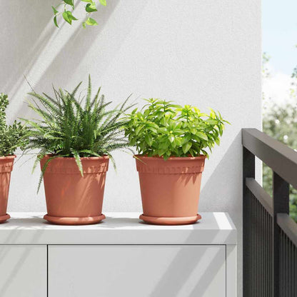 Blumentöpfe 6 pcs Ziegelrot Ø 19 x 16 cm Kunststoff