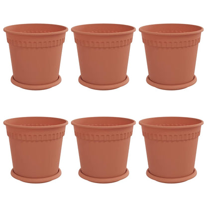 Blumentöpfe 6 pcs Ziegelrot Ø 19 x 16 cm Kunststoff