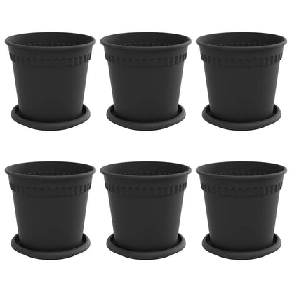 Blumentöpfe 6 pcs Schwarz Ø 17 x 14 cm Kunststoff