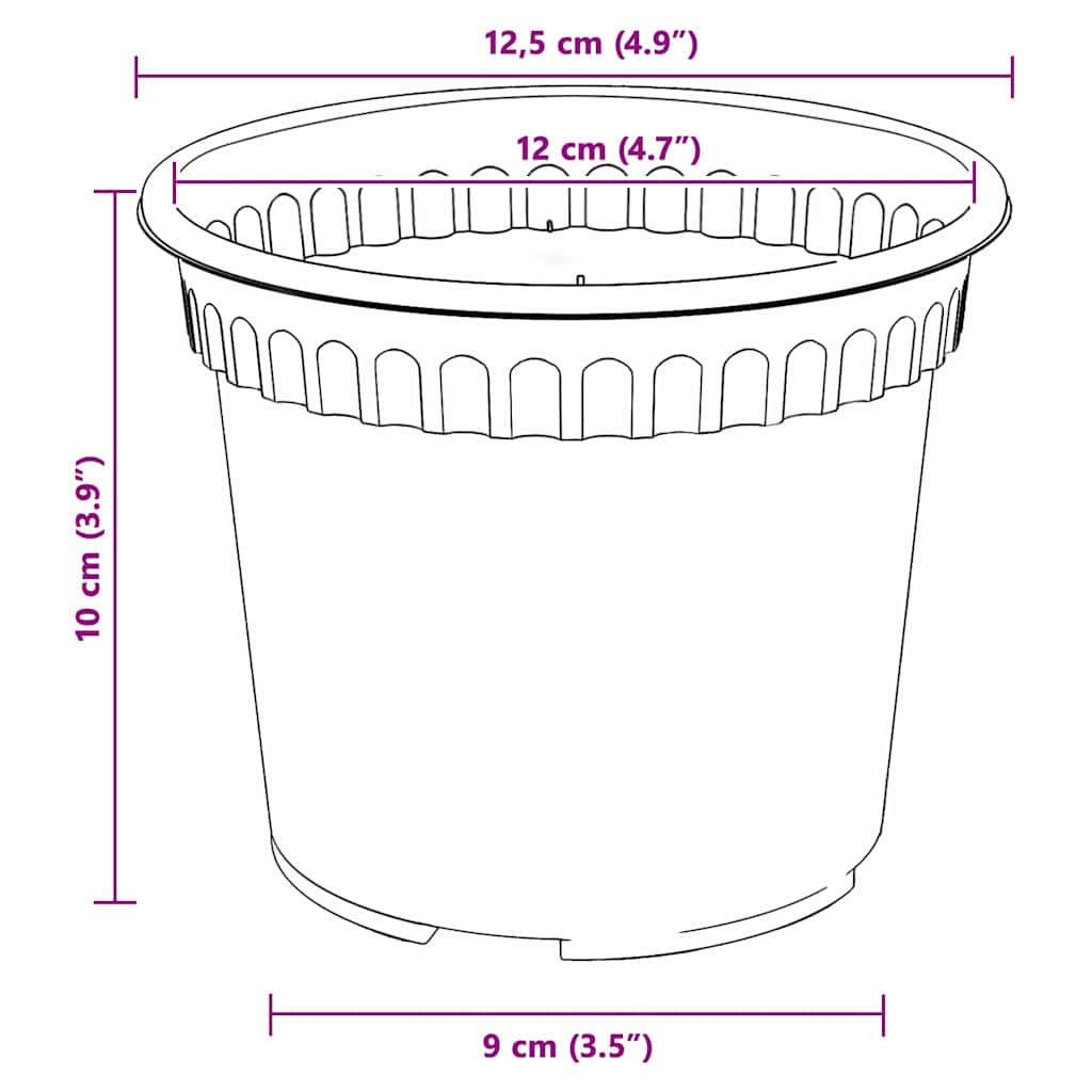 Blumentöpfe 24 pcs Ziegelrot Ø 12,5 x 10 cm Kunststoff