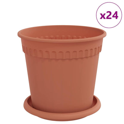 vidaXL Blumentöpfe 24 pcs Ziegelrot Ø 17 x 14 cm Kunststoff
