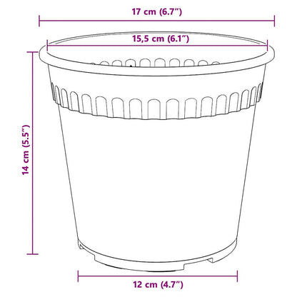 vidaXL Blumentöpfe 24 pcs Ziegelrot Ø 17 x 14 cm Kunststoff