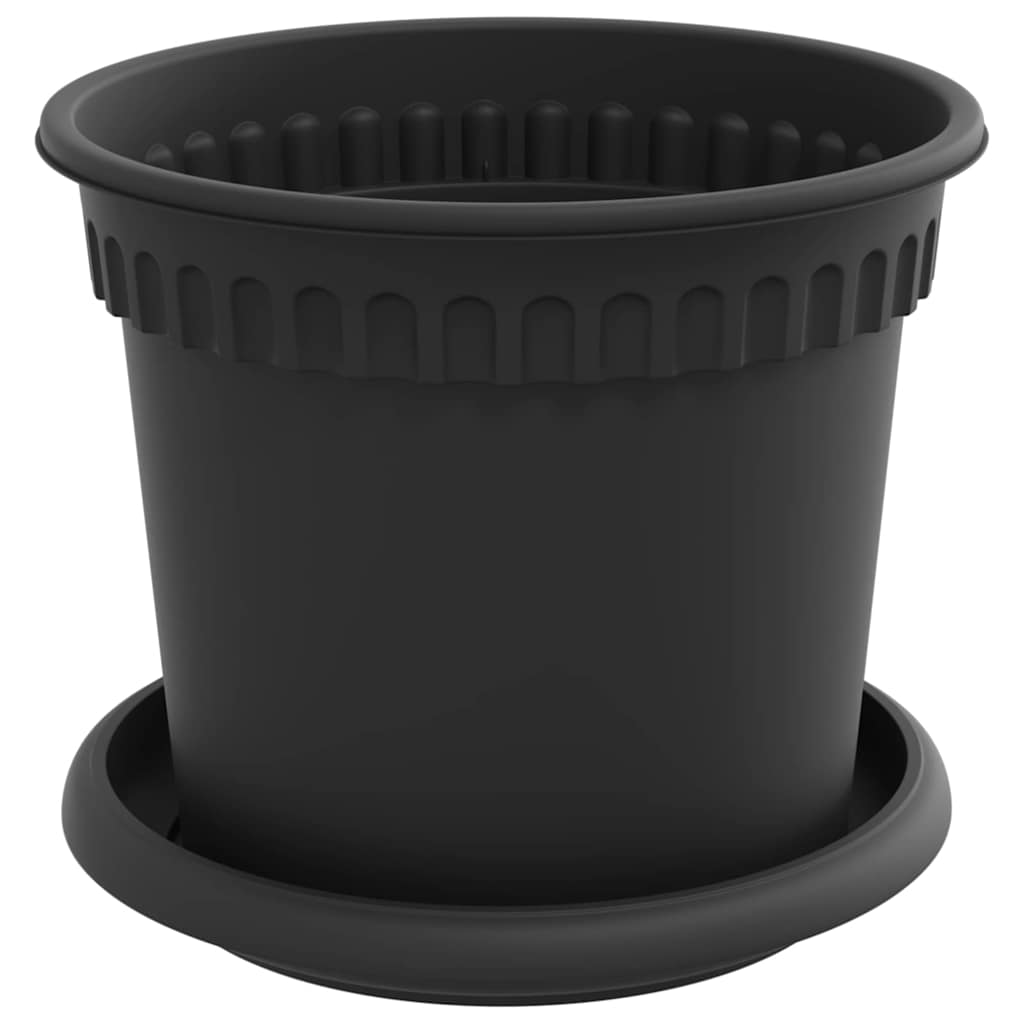 vidaXL Blumentöpfe 24 pcs Schwarz Ø 15 x 12 cm Kunststoff