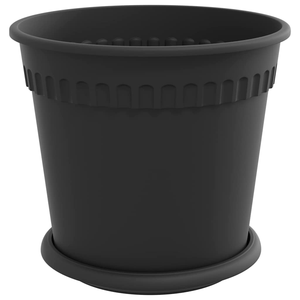 vidaXL Blumentöpfe 24 pcs Schwarz Ø 19 x 16 cm Kunststoff