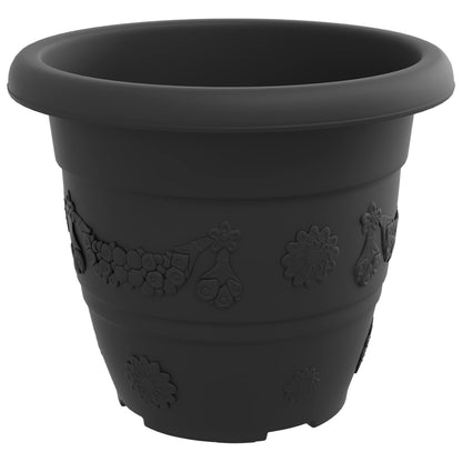 vidaXL Blumentöpfe 6 pcs Schwarz Ø 26 x 21,5 cm Kunststoff