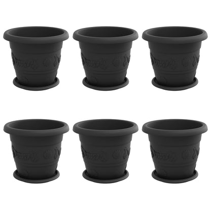 Blumentöpfe 6 pcs Schwarz Ø 26 x 21,5 cm Kunststoff