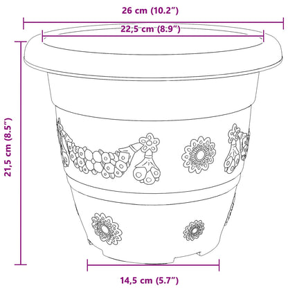Blumentöpfe 6 pcs Schwarz Ø 26 x 21,5 cm Kunststoff