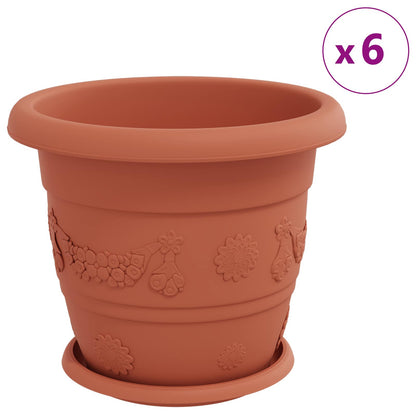 vidaXL Blumentöpfe 24 pcs Ziegelrot Ø 26 x 21,5 cm Kunststoff