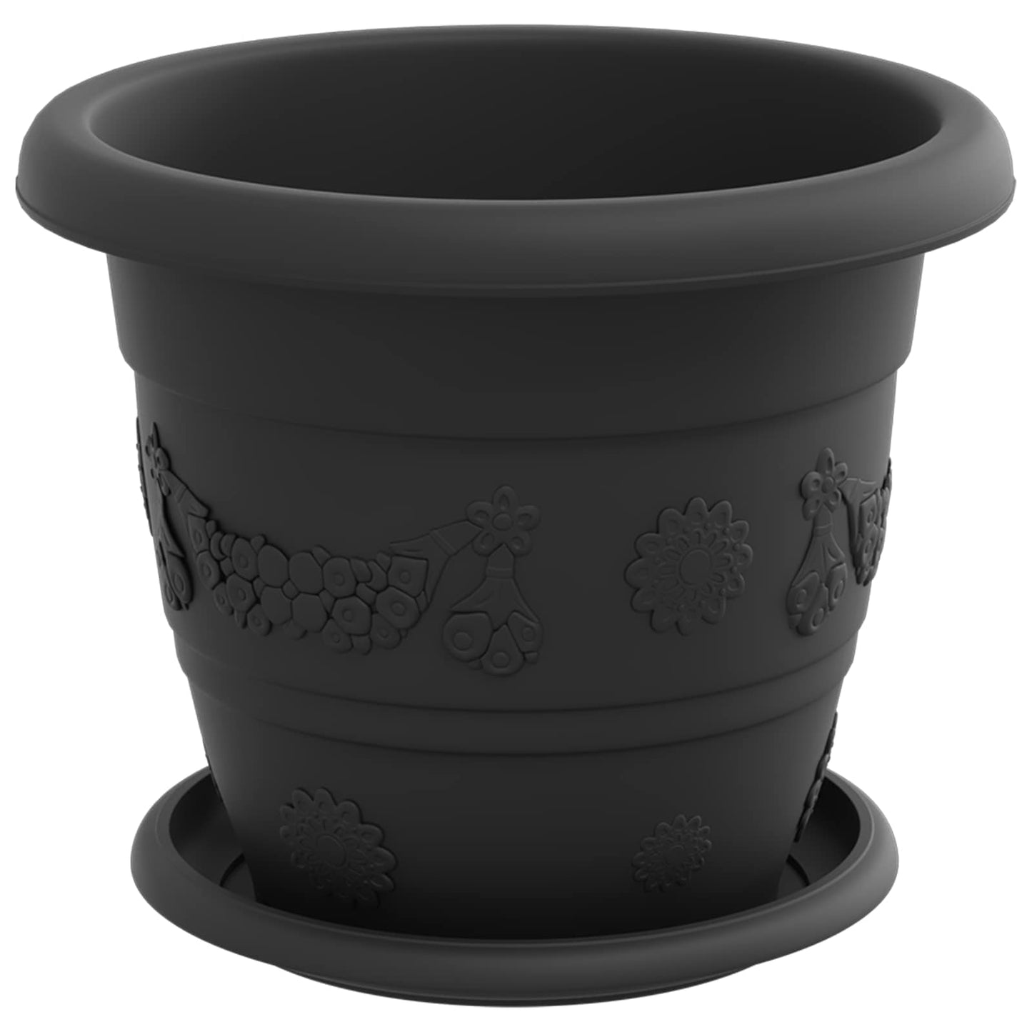 vidaXL Blumentöpfe 24 pcs Schwarz Ø 26 x 21,5 cm Kunststoff
