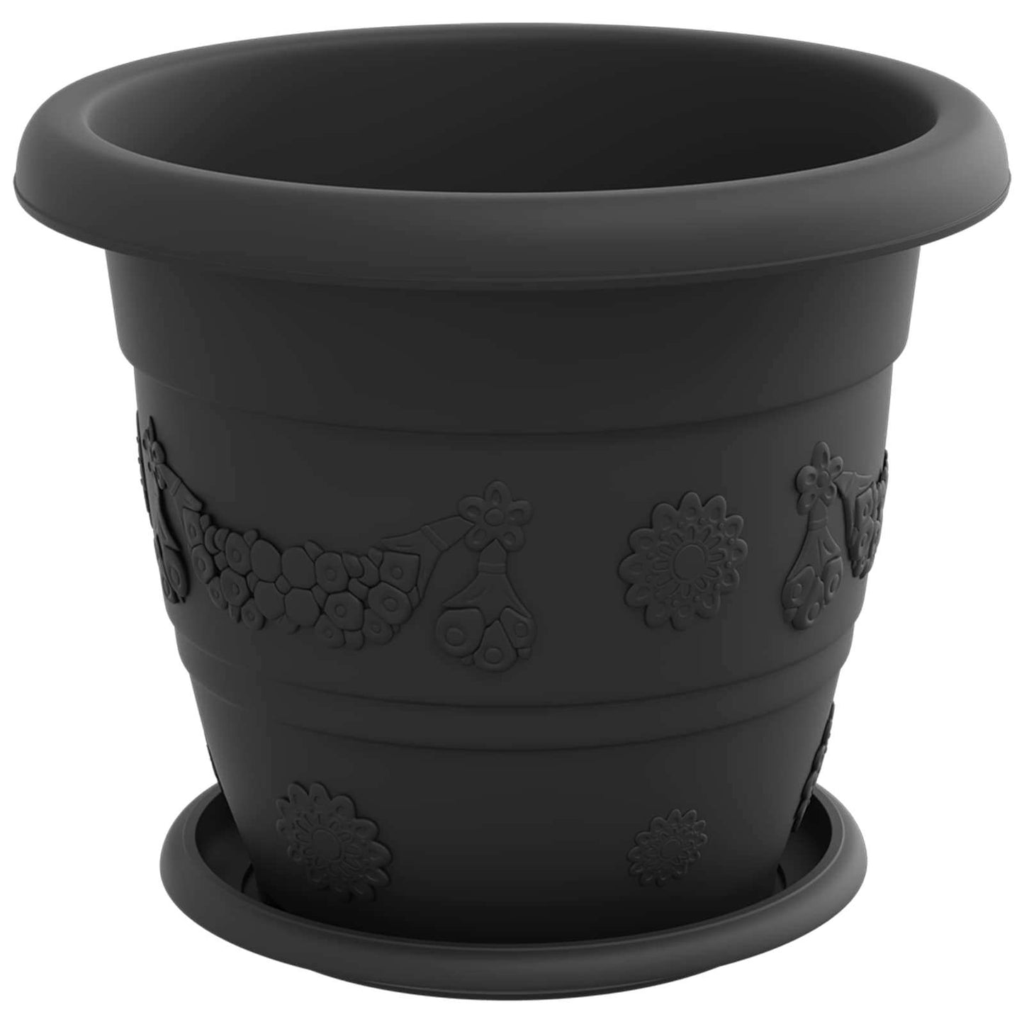 vidaXL Blumentöpfe 24 pcs Schwarz Ø 26 x 21,5 cm Kunststoff