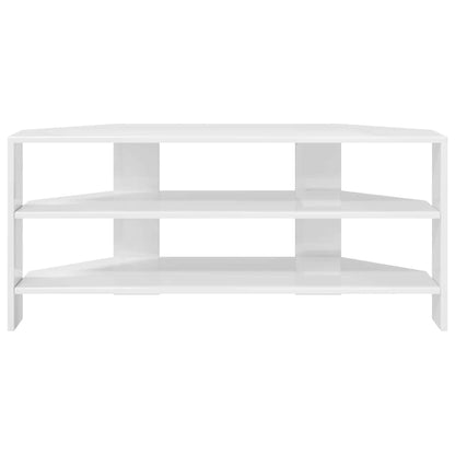 vidaXL EckTVSchrank Hochglanz Weiß 102x40,5x45cm Holzwerkstoff
