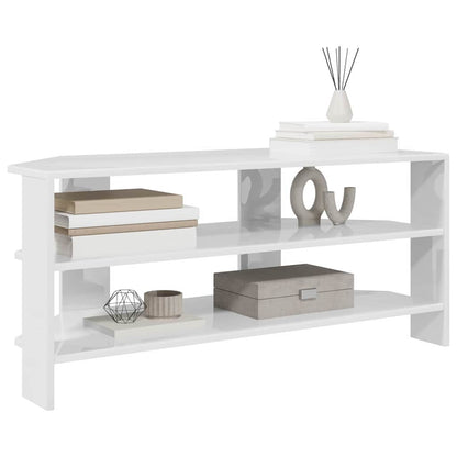 vidaXL EckTVSchrank Hochglanz Weiß 102x40,5x45cm Holzwerkstoff