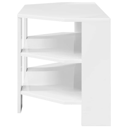 vidaXL EckTVSchrank Hochglanz Weiß 102x40,5x45cm Holzwerkstoff