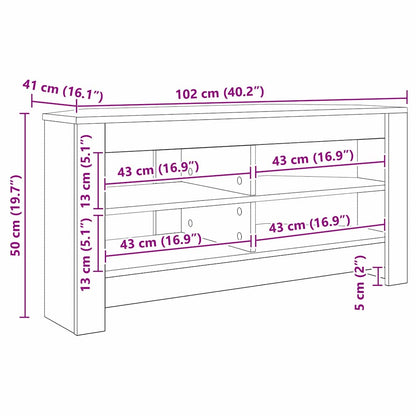 EckTVSchrank Weiß 102 x 40,5 x 45 cm Holzwerkstoff