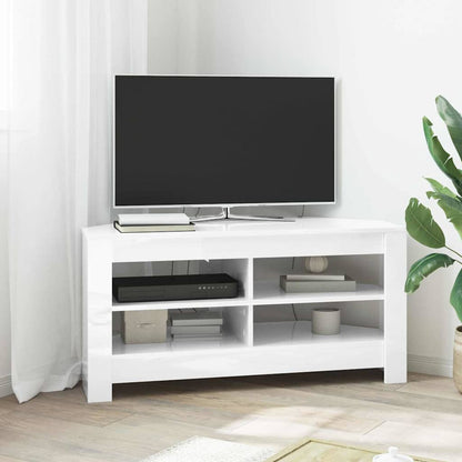 vidaXL EckTVSchrank Hochglanz Weiß 102 x 40,5 x 45 cm Holzwerkstoff