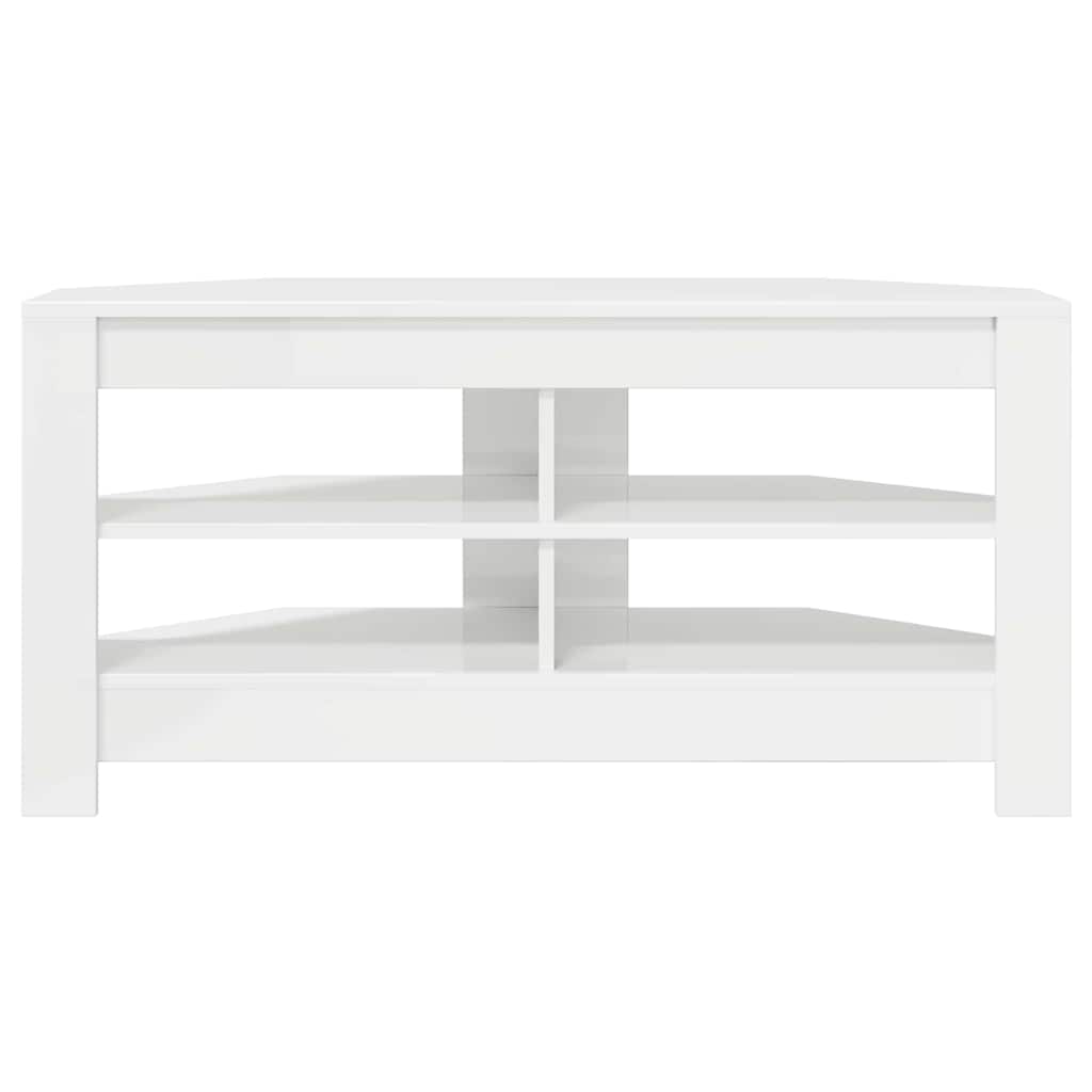 vidaXL EckTVSchrank Hochglanz Weiß 102 x 40,5 x 45 cm Holzwerkstoff