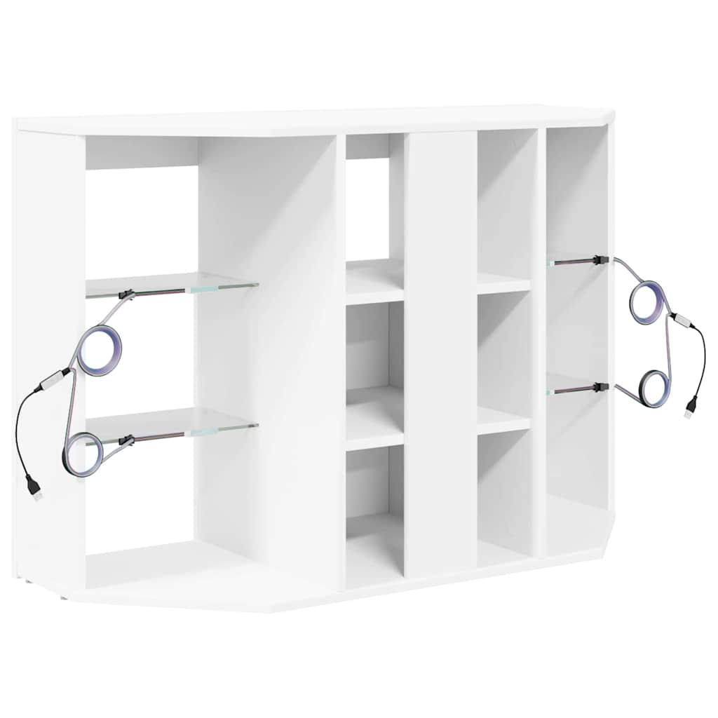 vidaXL Eck-LED-TV-Schrank Wandmontiert Weiß 100x40x68cm Holzwerkstoff