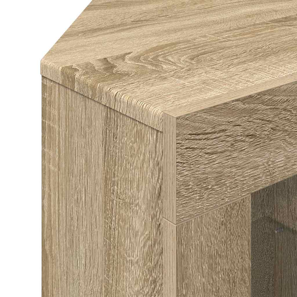 vidaXL Eck-LED-TV-Schrank Sonoma-Eiche 100x40x68cm Holzwerkstoff