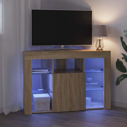 vidaXL Eck-LED-TV-Schrank Sonoma-Eiche 100x40x68cm Holzwerkstoff