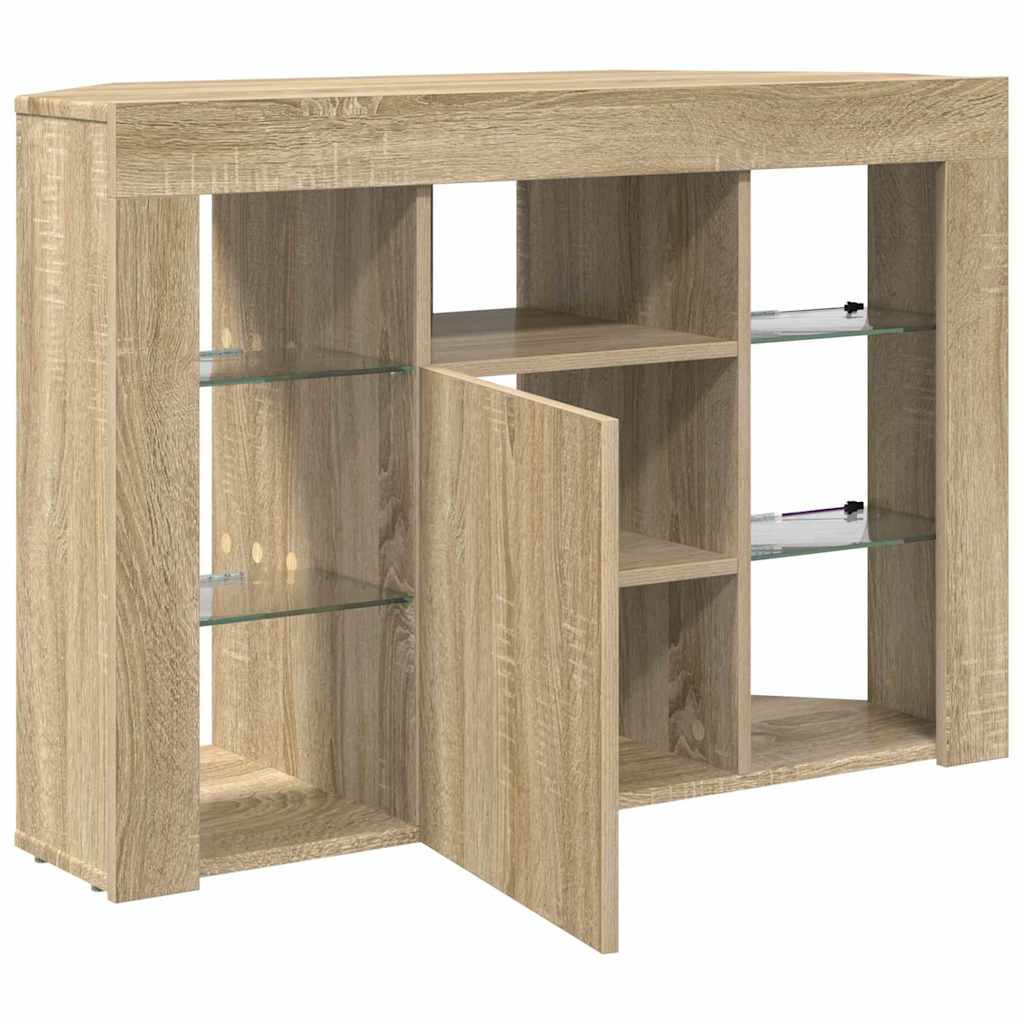vidaXL Eck-LED-TV-Schrank Sonoma-Eiche 100x40x68cm Holzwerkstoff