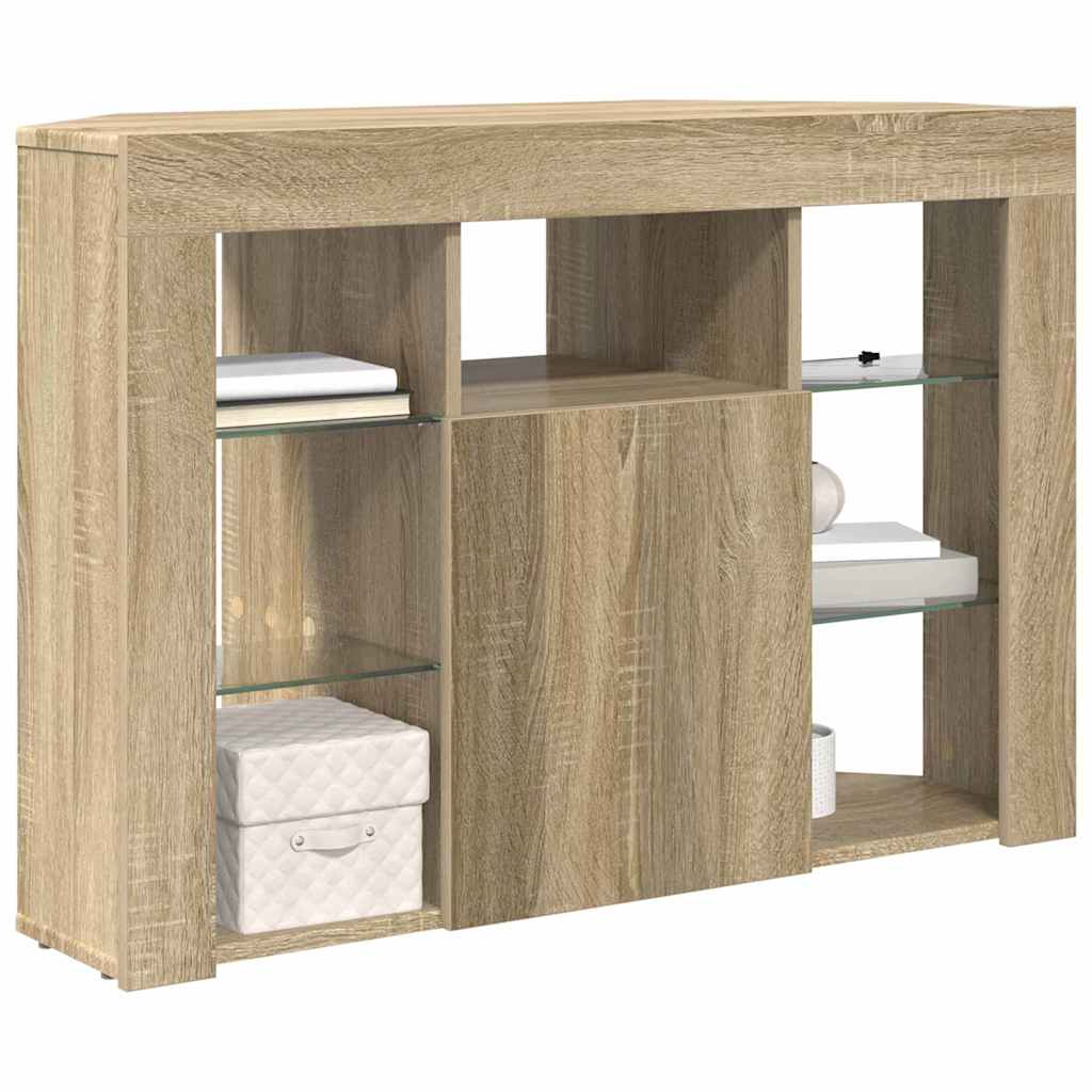 vidaXL Eck-LED-TV-Schrank Sonoma-Eiche 100x40x68cm Holzwerkstoff