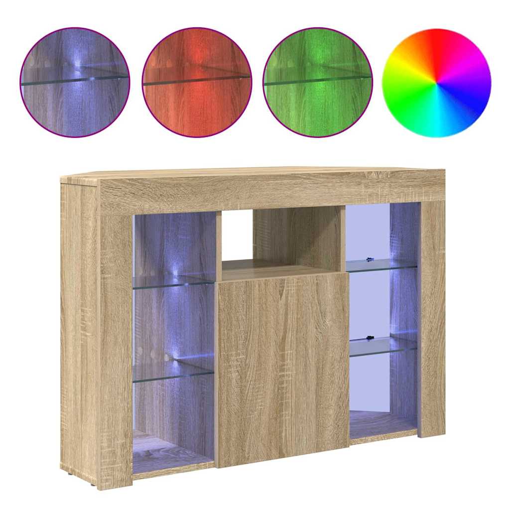 vidaXL Eck-LED-TV-Schrank Sonoma-Eiche 100x40x68cm Holzwerkstoff