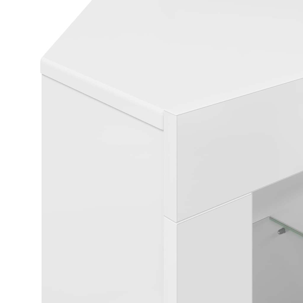 vidaXL Eck-LED-TV-Schrank Hochglanz Weiß 100x40x68cm Holzwerkstoff