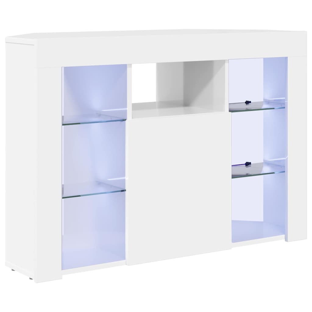 vidaXL Eck-LED-TV-Schrank Hochglanz Weiß 100x40x68cm Holzwerkstoff