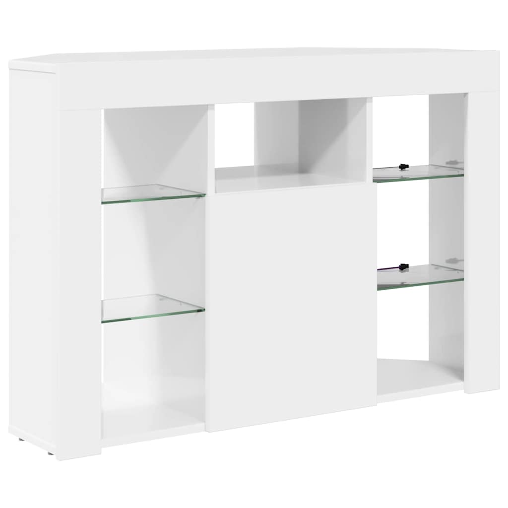 vidaXL Eck-LED-TV-Schrank Hochglanz Weiß 100x40x68cm Holzwerkstoff