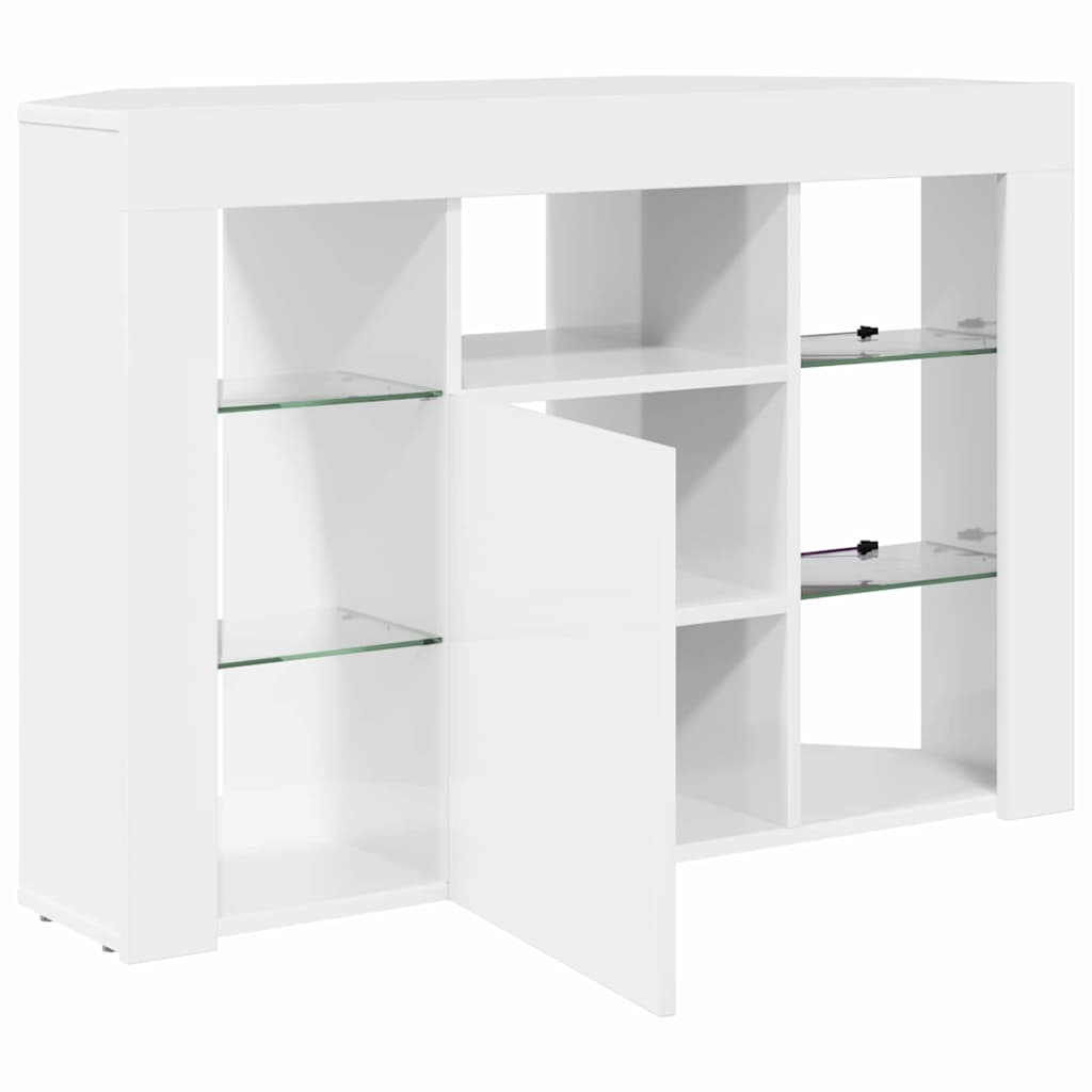 vidaXL Eck-LED-TV-Schrank Hochglanz Weiß 100x40x68cm Holzwerkstoff
