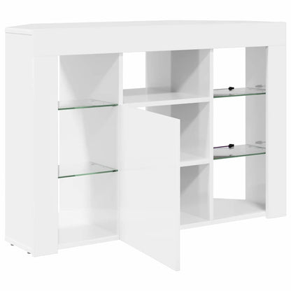 vidaXL Eck-LED-TV-Schrank Hochglanz Weiß 100x40x68cm Holzwerkstoff