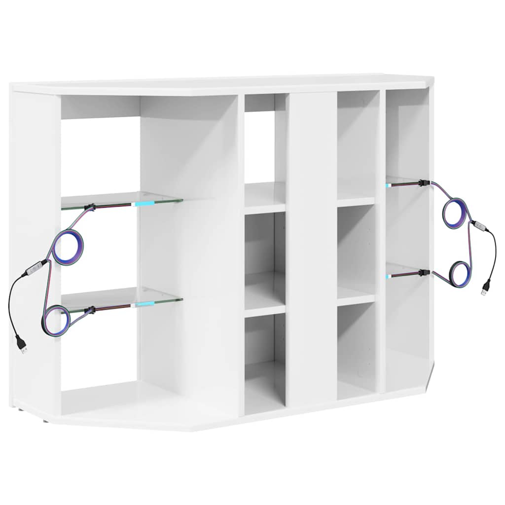 vidaXL Eck-LED-TV-Schrank Hochglanz Weiß 100x40x68cm Holzwerkstoff