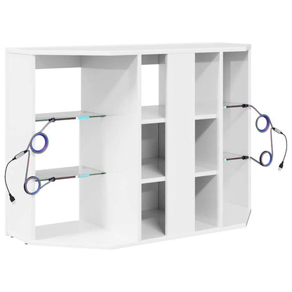vidaXL Eck-LED-TV-Schrank Hochglanz Weiß 100x40x68cm Holzwerkstoff