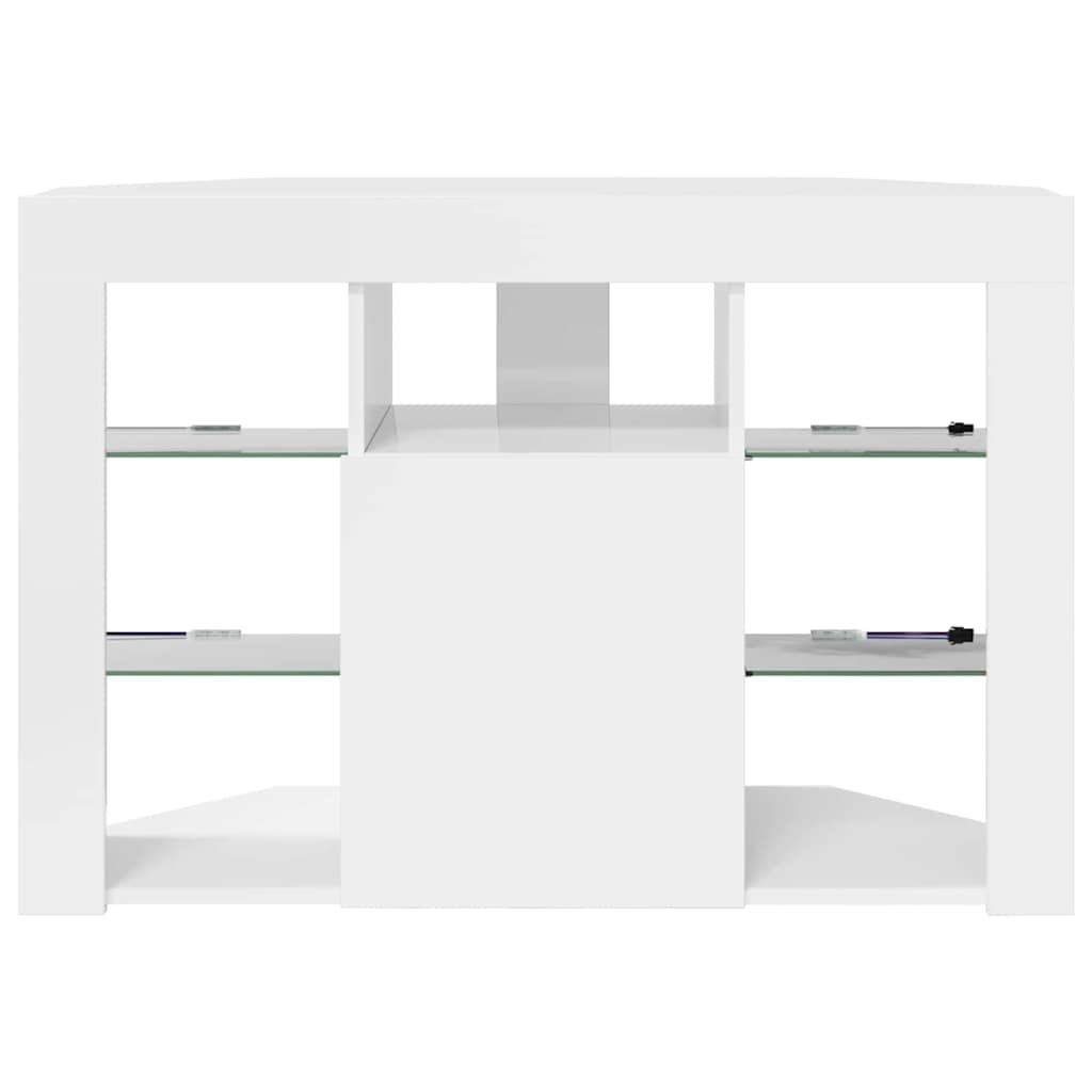 vidaXL Eck-LED-TV-Schrank Hochglanz Weiß 100x40x68cm Holzwerkstoff