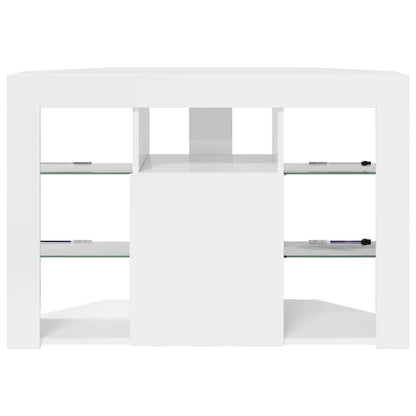 vidaXL Eck-LED-TV-Schrank Hochglanz Weiß 100x40x68cm Holzwerkstoff