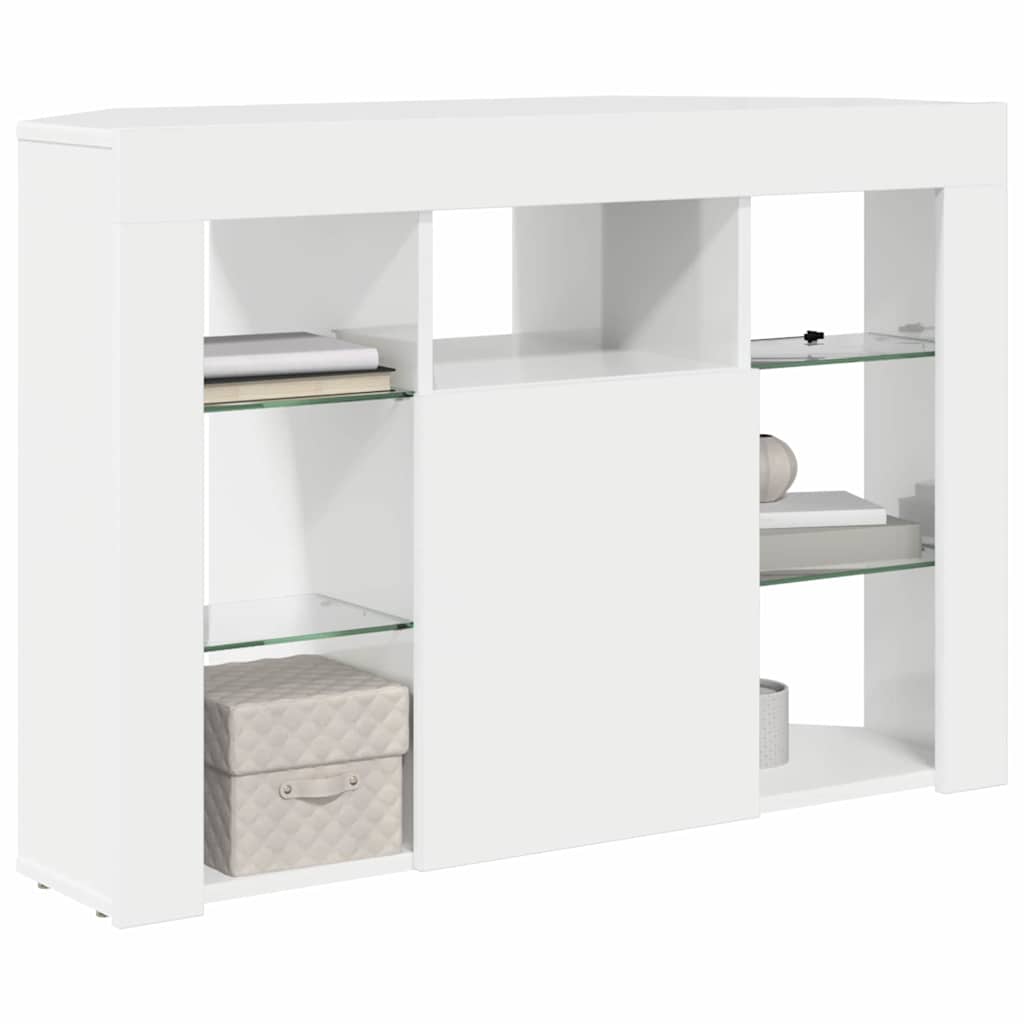 vidaXL Eck-LED-TV-Schrank Hochglanz Weiß 100x40x68cm Holzwerkstoff