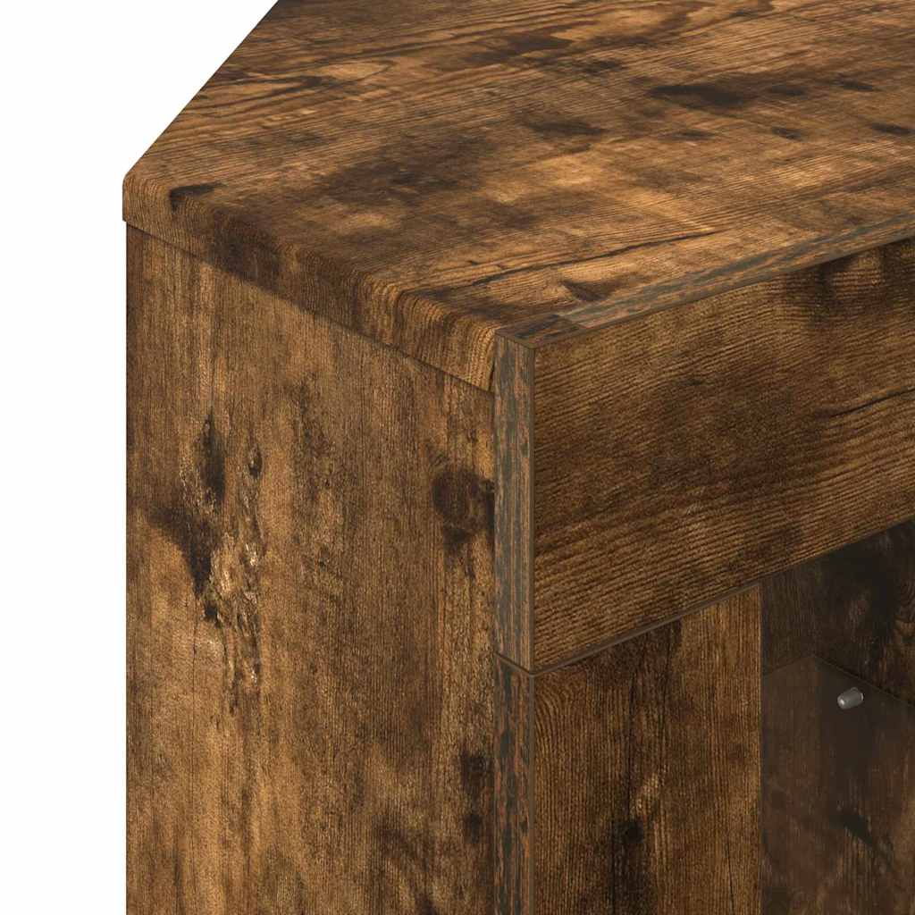 vidaXL Eck-LED-TV-Schrank Geräucherte Eiche 100x40x68cm Holzwerkstoff