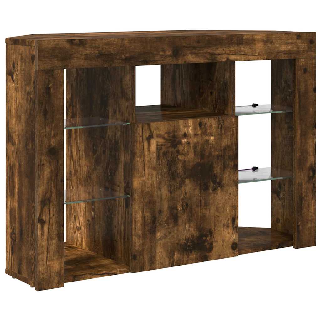 vidaXL Eck-LED-TV-Schrank Geräucherte Eiche 100x40x68cm Holzwerkstoff