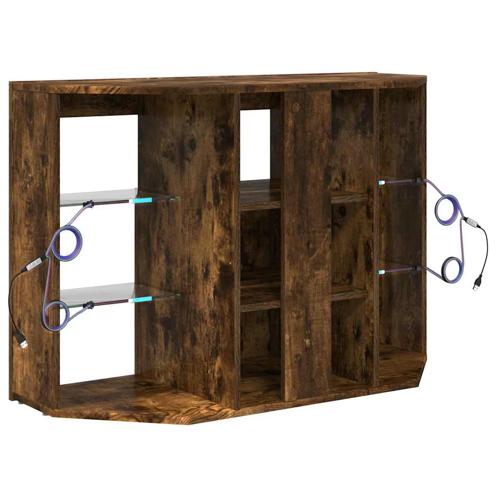 vidaXL Eck-LED-TV-Schrank Geräucherte Eiche 100x40x68cm Holzwerkstoff