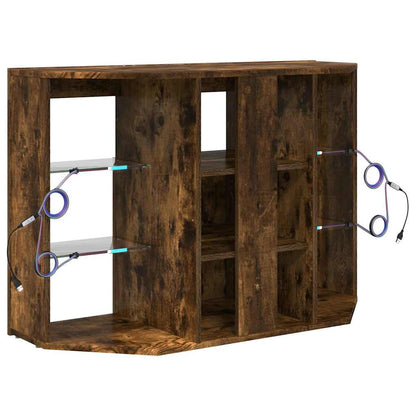 vidaXL Eck-LED-TV-Schrank Geräucherte Eiche 100x40x68cm Holzwerkstoff